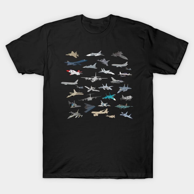Modern Military Airplanes T-Shirt by NorseTech